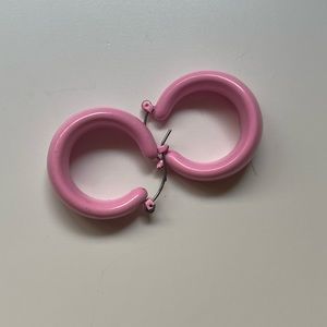 Pink Hoops Earrings